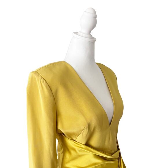 Haney Lilly Silk Mini Dress 8 Yellow NWT - Picture 7 of 13